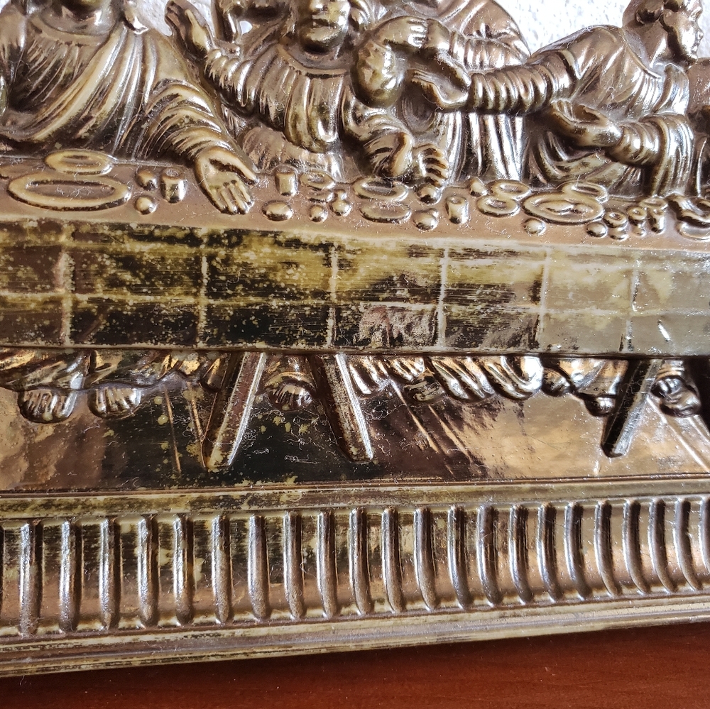 Vintage Secret Supper Carved Detailed Wall Decor Homco # - Picture 13 of 16